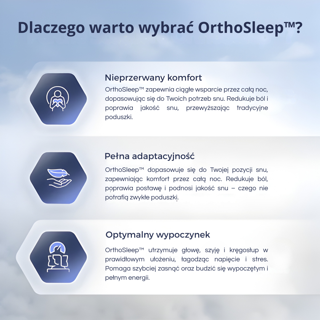 OrthoSleep™ - Ulga dla odcinka szyjnego